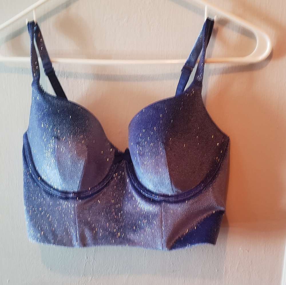 Victoria's Secret glitter blue velvet bra